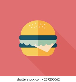 sandwich flat icon with long shadow,eps10