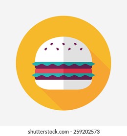 sandwich flat icon with long shadow,eps10
