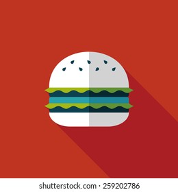 sandwich flat icon with long shadow,eps10