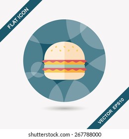 sandwich flat icon with long shadow,eps10