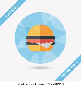 sandwich flat icon with long shadow,eps10