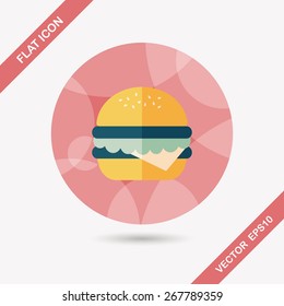 sandwich flat icon with long shadow,eps10
