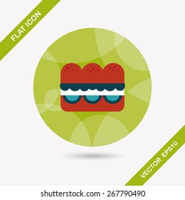 sandwich flat icon with long shadow,eps10