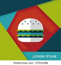 sandwich flat icon with long shadow,eps10