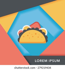 sandwich flat icon with long shadow,eps10