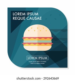 sandwich flat icon with long shadow,eps10