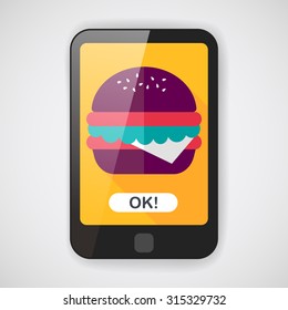 sandwich flat icon with long shadow,eps10