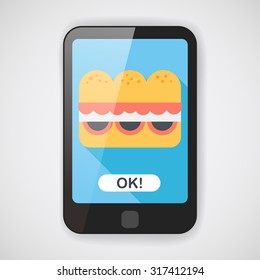 sandwich flat icon with long shadow,eps10