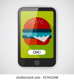 sandwich flat icon with long shadow,eps10