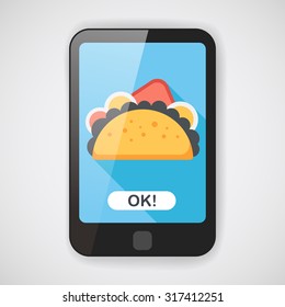 sandwich flat icon with long shadow,eps10
