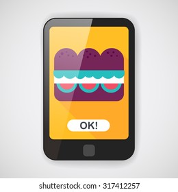 sandwich flat icon with long shadow,eps10