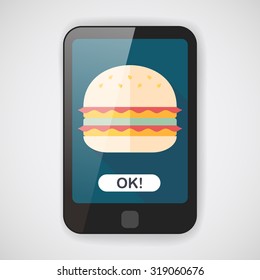 sandwich flat icon with long shadow,eps10