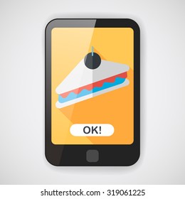 sandwich flat icon with long shadow,eps10