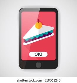 sandwich flat icon with long shadow,eps10