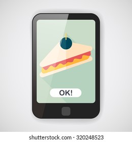 sandwich flat icon with long shadow,eps10