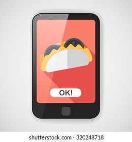 sandwich flat icon with long shadow,eps10