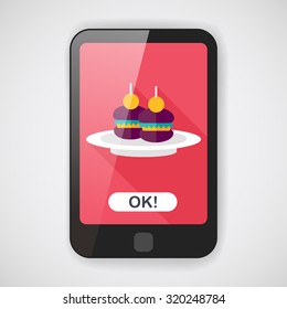 sandwich flat icon with long shadow,eps10