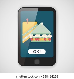 sandwich flat icon with long shadow,eps10