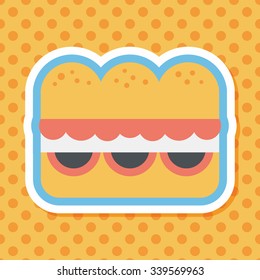 sandwich flat icon with long shadow,eps10
