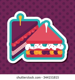 sandwich flat icon with long shadow,eps10
