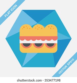 sandwich flat icon with long shadow,eps10