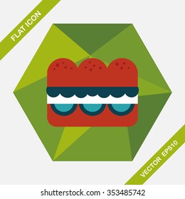 sandwich flat icon with long shadow,eps10