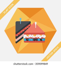 sandwich flat icon with long shadow,eps10