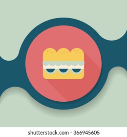 sandwich flat icon with long shadow,eps10