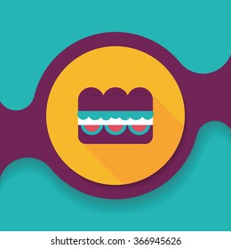 sandwich flat icon with long shadow,eps10