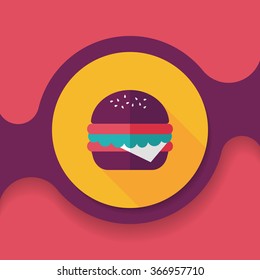 sandwich flat icon with long shadow,eps10