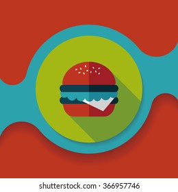 sandwich flat icon with long shadow,eps10