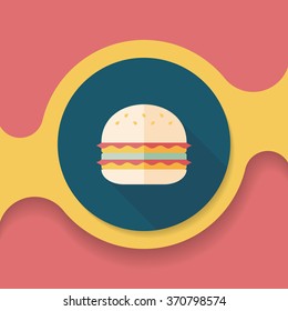 sandwich flat icon with long shadow,eps10