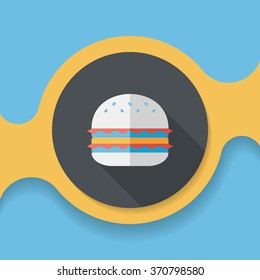 sandwich flat icon with long shadow,eps10