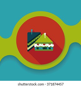 sandwich flat icon with long shadow,eps10