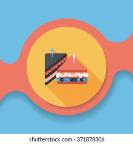 sandwich flat icon with long shadow,eps10
