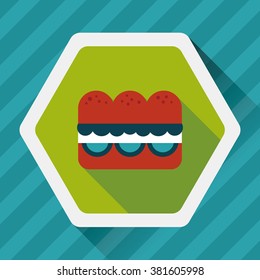 sandwich flat icon with long shadow,eps10