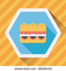 sandwich flat icon with long shadow,eps10