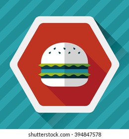sandwich flat icon with long shadow,eps10