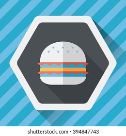 sandwich flat icon with long shadow,eps10
