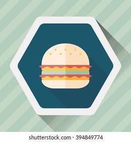 sandwich flat icon with long shadow,eps10