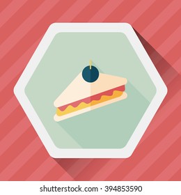 sandwich flat icon with long shadow,eps10