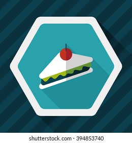 sandwich flat icon with long shadow,eps10