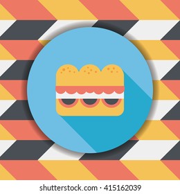 sandwich flat icon with long shadow,eps10