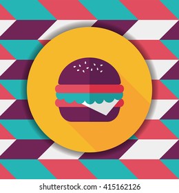 sandwich flat icon with long shadow,eps10