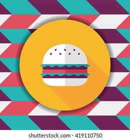 sandwich flat icon with long shadow,eps10