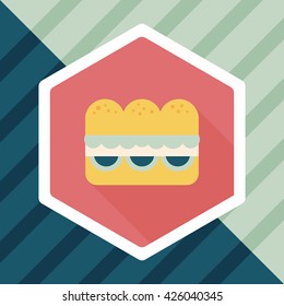 sandwich flat icon with long shadow,eps10