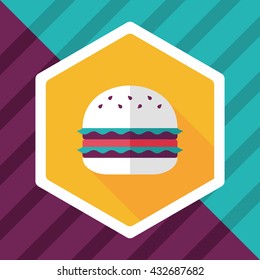 sandwich flat icon with long shadow,eps10