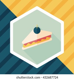 sandwich flat icon with long shadow,eps10