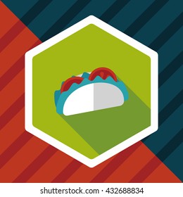 sandwich flat icon with long shadow,eps10