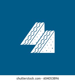 Sandwich Flat Icon On Blue Background